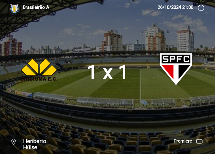 Criciúma x São Paulo: Informações da partida | 26-10-2024