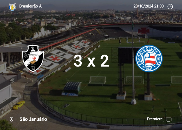 Vasco x Bahia: Informações da partida | 28-10-2024