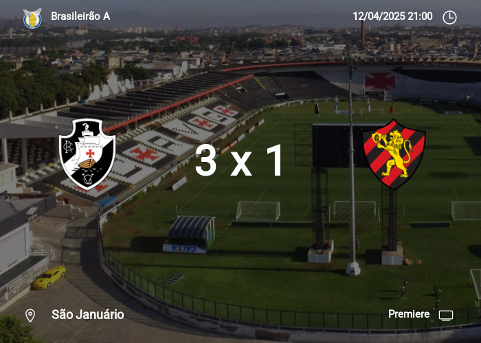 Vasco x Sport: Informações da partida | 12-04-2025