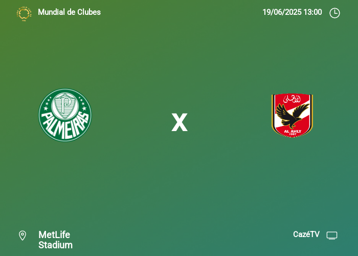 Palmeiras x Al Ahly: Informações da partida | 19-06-2025