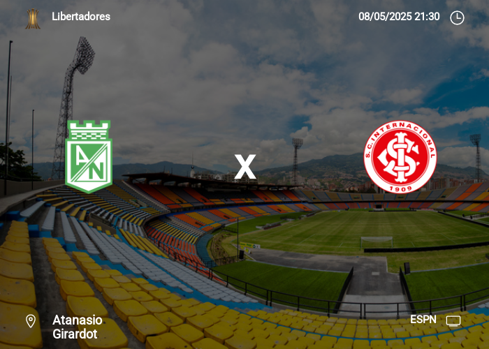 Atlético Nacional x Internacional: Informações da partida | 08-05-2025