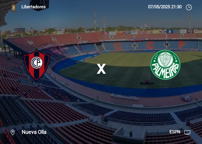 Cerro Porteño x Palmeiras: Informações da partida | 07-05-2025