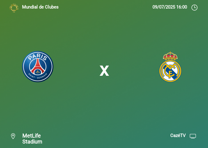 Paris Saint-Germain x Real Madrid: Informações da partida | 09-07-2025