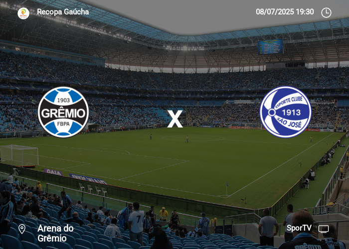 Grêmio x São José-RS: Informações da partida | 08-07-2025