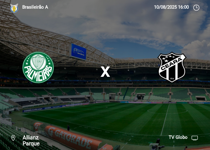 Palmeiras x Ceará: Informações da partida | 10-08-2025