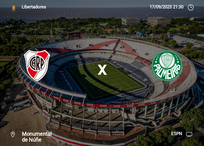 River Plate x Palmeiras: Informações da partida | 17-09-2025