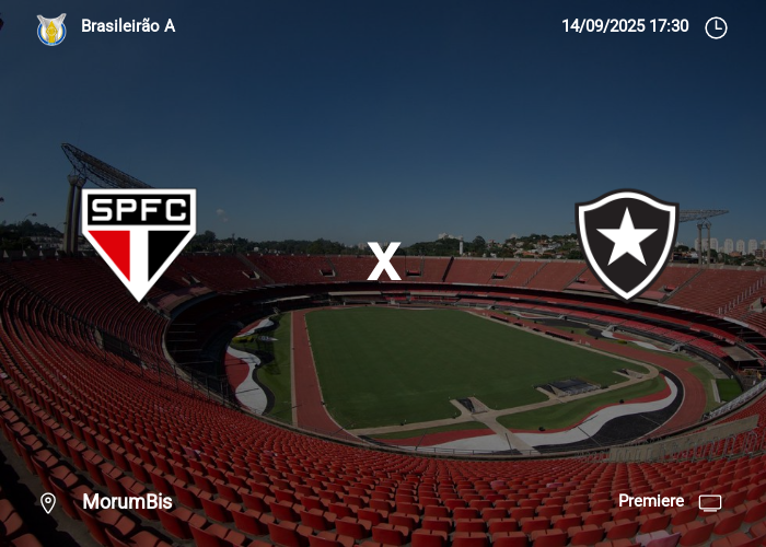 São Paulo x Botafogo: Informações da partida | 14-09-2025