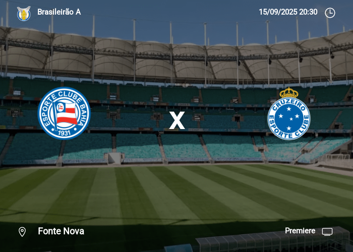 Bahia x Cruzeiro: Informações da partida | 15-09-2025