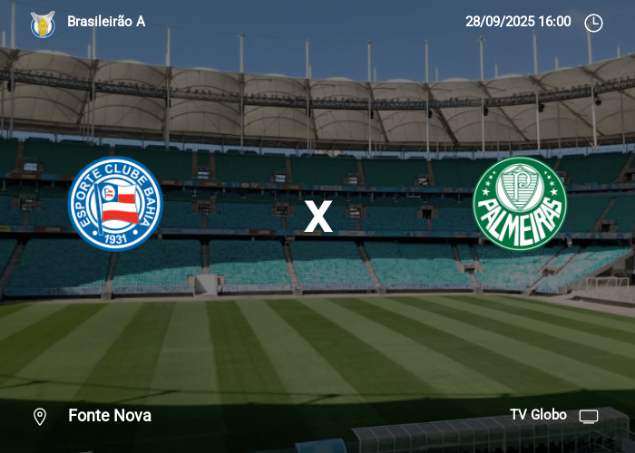 Bahia x Palmeiras: Informações da partida | 28-09-2025
