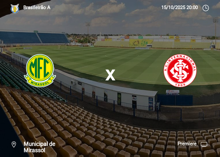 Mirassol x Internacional: Informações da partida | 15-10-2025
