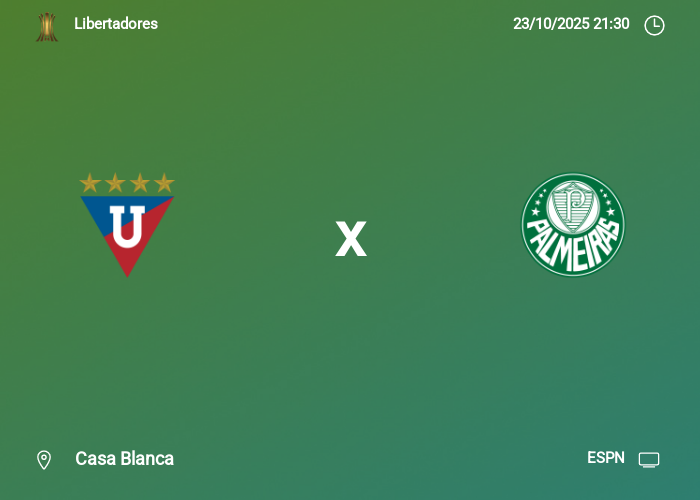 LDU x Palmeiras: Informações da partida | 23-10-2025