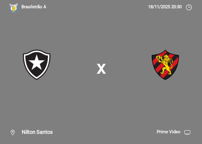 Botafogo x Sport: Informações da partida | 18-11-2025