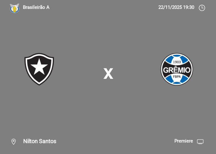Botafogo x Grêmio: Informações da partida | 22-11-2025