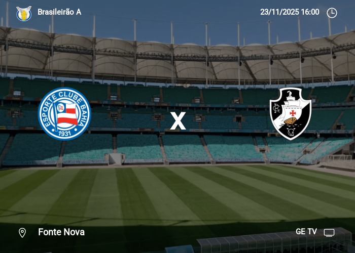 Bahia x Vasco: Informações da partida | 23-11-2025