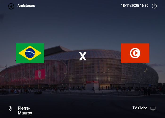 Brasil x Tunísia: Informações da partida | 18-11-2025